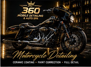 Black motorcycle detailing